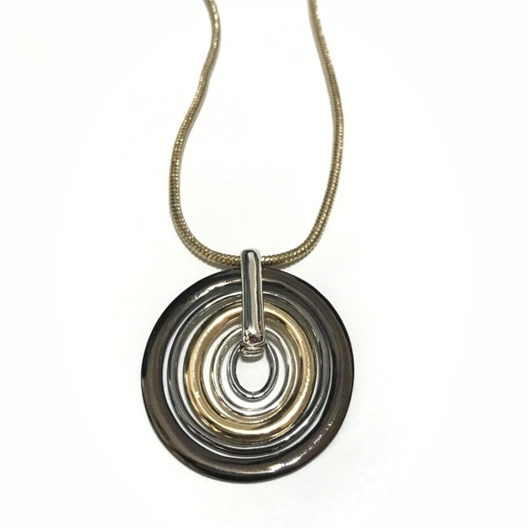 NAPIER | NWT Tri-Tone Circles Necklace - Picture 1 of 8